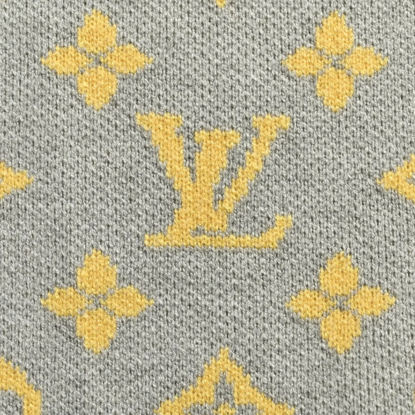 Louis Vuitton/Louis Vuitton gray and yellow presbyopic knitted cardigan